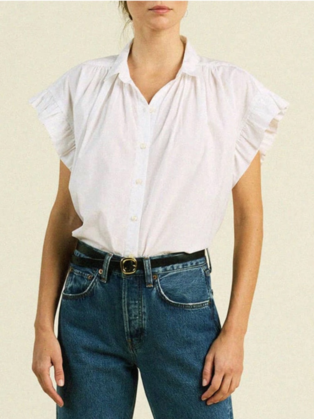 Birds of Paradis by Trovata Marianne Shirt Size XS Ruffle Button Down Luxury (S)